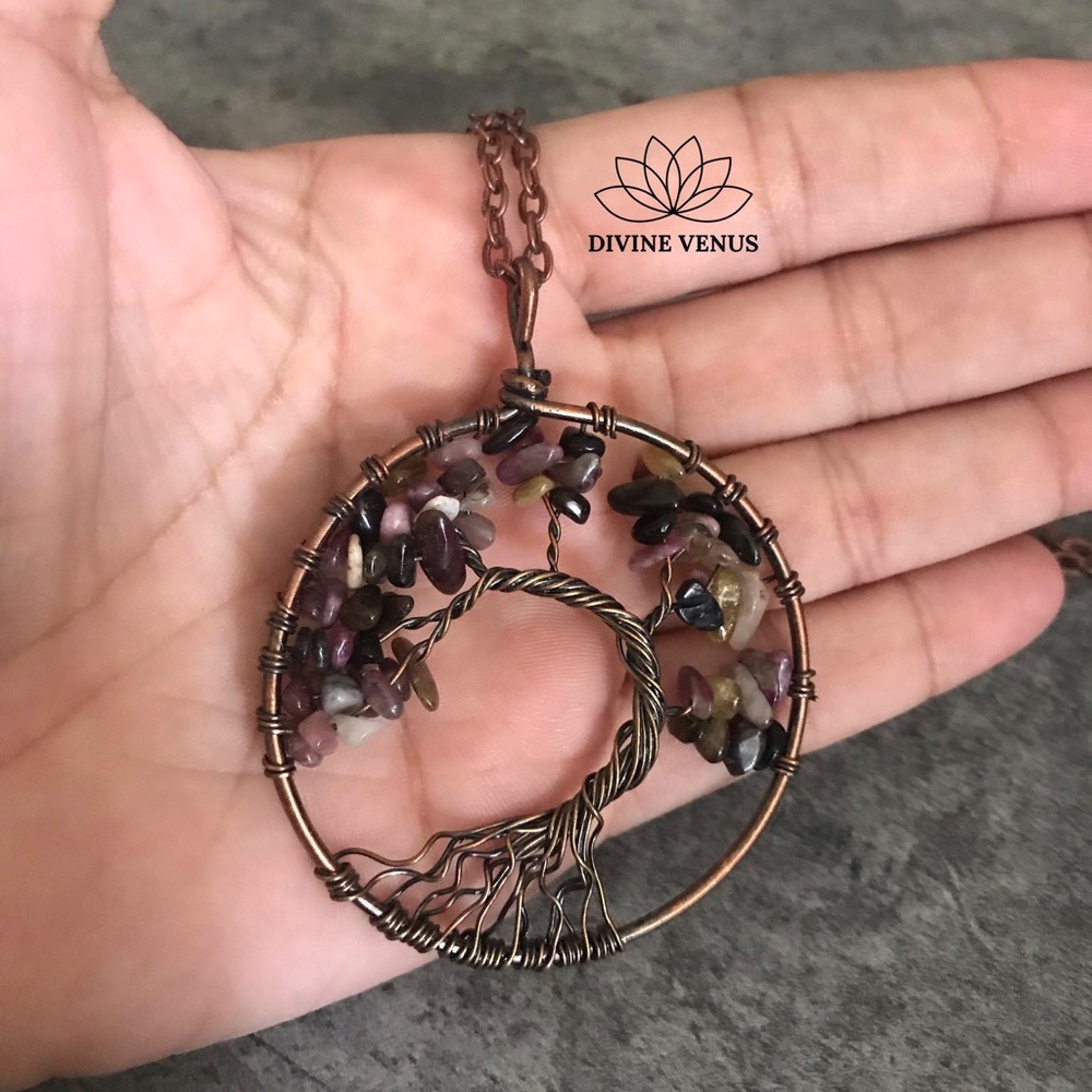 Tourmaline Tree of Life Necklace - Picture 6 of 8